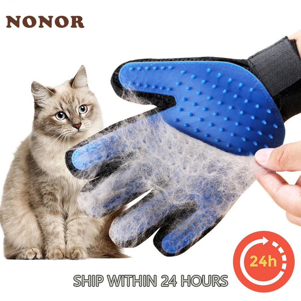 NONOR-guante para perros y gatos, limpieza y aseo, peines para mascotas, depilación, guantes para cepillo de baño para perros, limpieza efectiva del pelo de baño