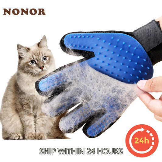 NONOR Dog Cat Glove Grooming Cleaning Pet Combs Grooming Deshedding Dog Bath Brush Gloves Effective Cleaning Bathing Hair