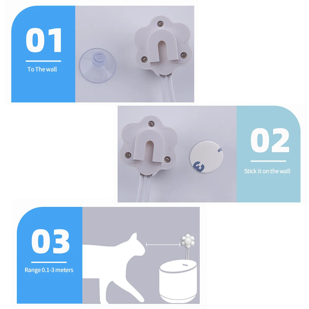 Dispensador automático de agua para mascotas, fuente de filtro con Sensor de movimiento, Detector Universal infrarrojo alimentado por USB, accesorios para perros y gatos