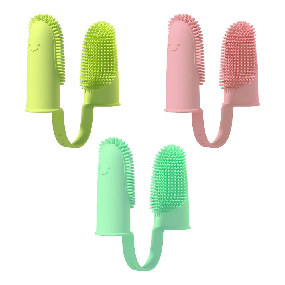 Brosse à dents à Double doigt Super douce pour chien, nettoyage des dents d'animaux, soins de la mauvaise haleine, brosse à dents TPR, outil de nettoyage, accessoires pour chien