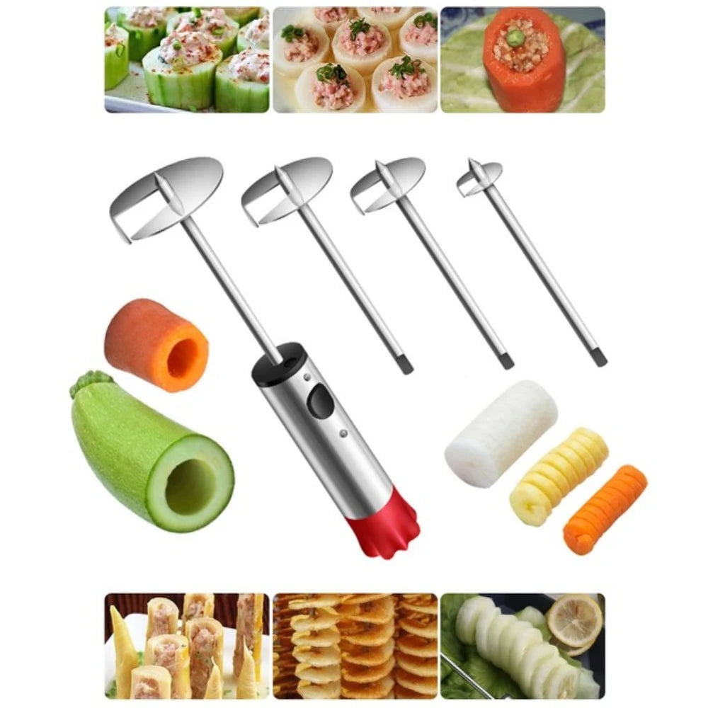 1 Set Vegetable Drill Kitchen Fruit Vegetable Rotate Core Remove Device Vegetables Dig Hole Device Home Kitchen Accessories