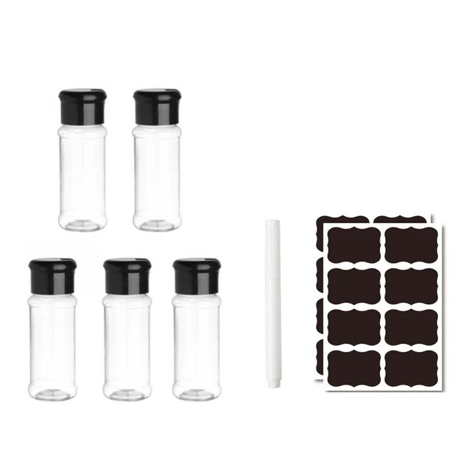 Botellas agitadoras de plástico para especias, tarros para condimentos, cajas de sal y pimienta para utensilios de cocina, organizador de herramientas, contenedor de almacenamiento, 100ML