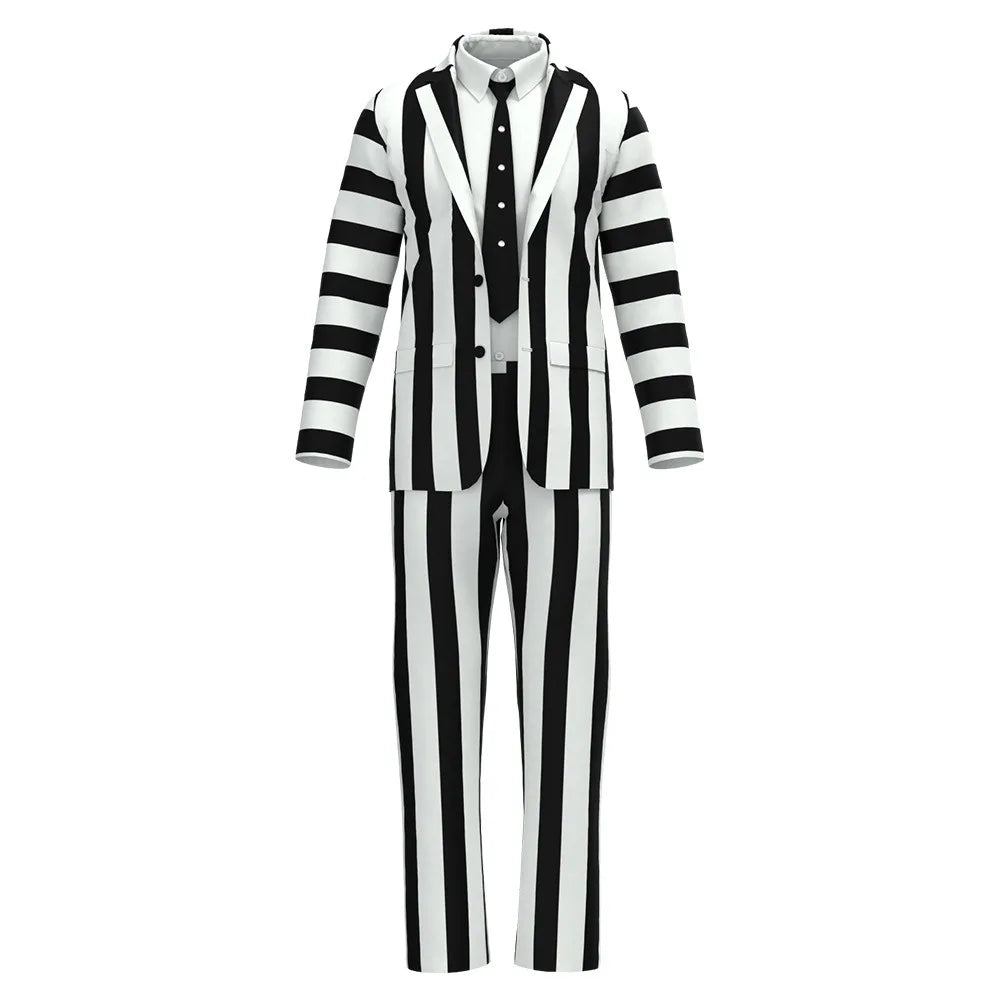 Movie Beetle Cos Juice Michael Cosplay Keaton Costumes Anime Stripes Suit Cos Punk Halloween Costumes for Women Men Kids Cosplay