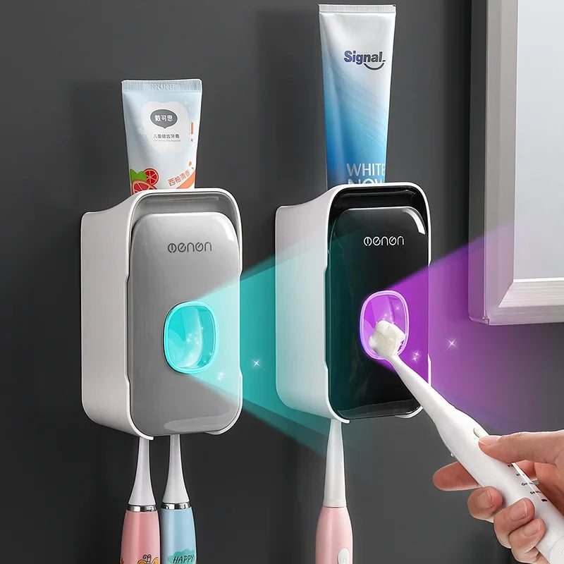 Distributeur automatique de dentifrice, presse-agrumes avec porte-brosse à dents, ensembles d'accessoires de salle de bains muraux 