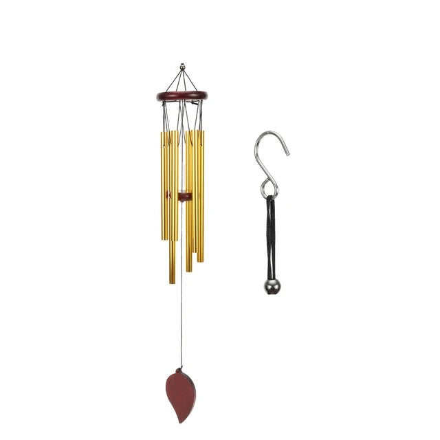 Campanas de viento de buena suerte, colgante de campana de 6 tubos para decoración del hogar, sonido claro y elegante, adecuado para uso en interiores y exteriores