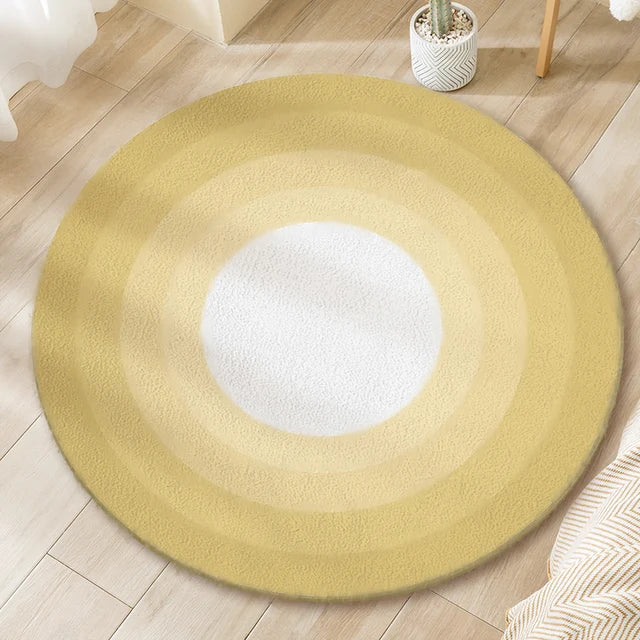 Simple Gradient Living Room Round Carpet Light Luxury Study Room Cloakroom Fluffy Soft Carpets Home Bedroom Bedside Plush Rug