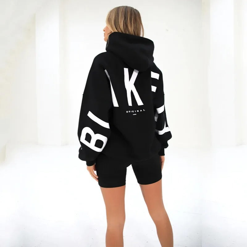 Blakey Hoodie Womens Letter Print Loose Pullover Hooded Sweatshirt Tops Youthful Woman Clothes Stitch Sweatshirt Fashion Hoodies