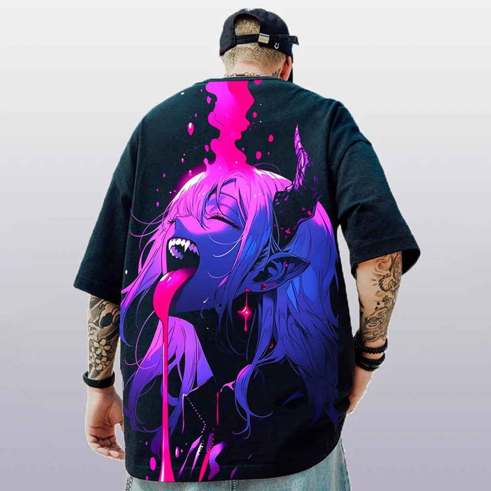 3d Anime Character Print T-Shirt For Men Summer Casual Men's T-Shirt Street Trend Tops Loose Oversized Short Sleeve-12-options