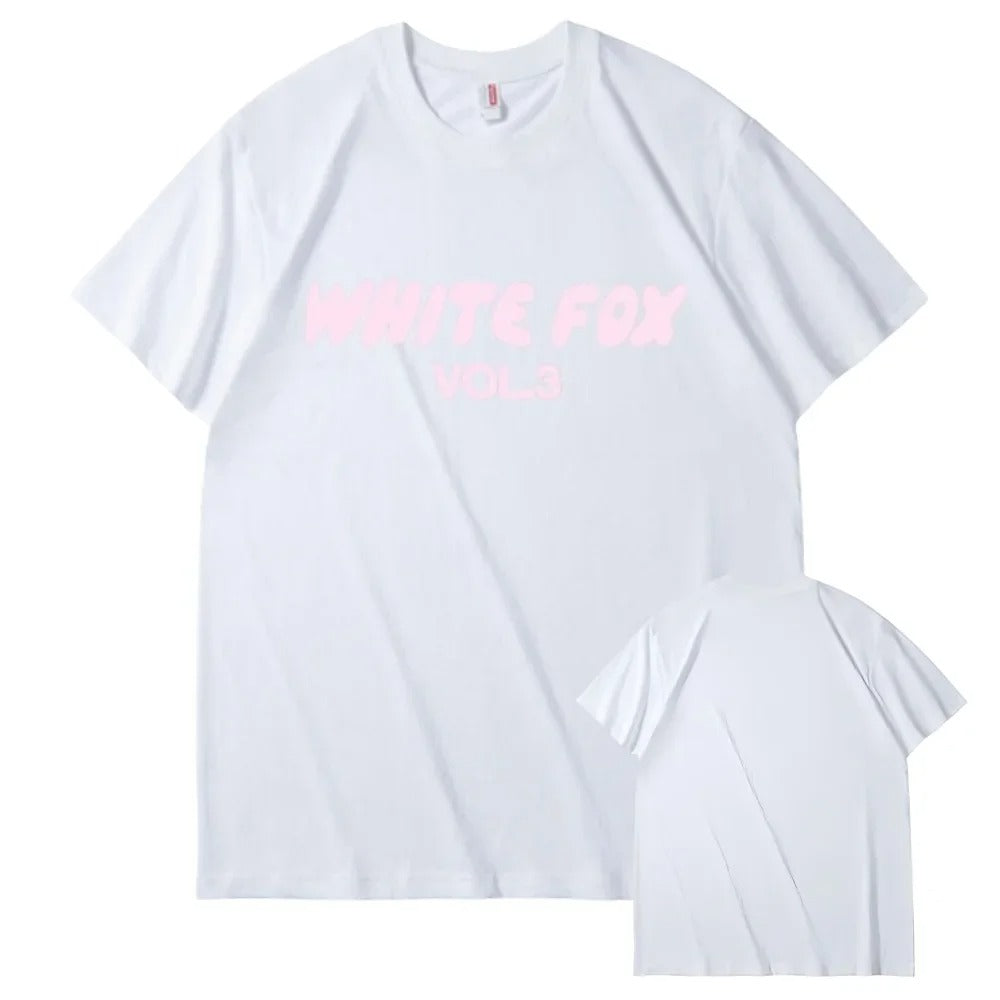 White Fox T Shirt Women Adult Short-sleeved Letter Printing High Quality Cotton T-shirt Women's Fashion Oversized Top T-shirts