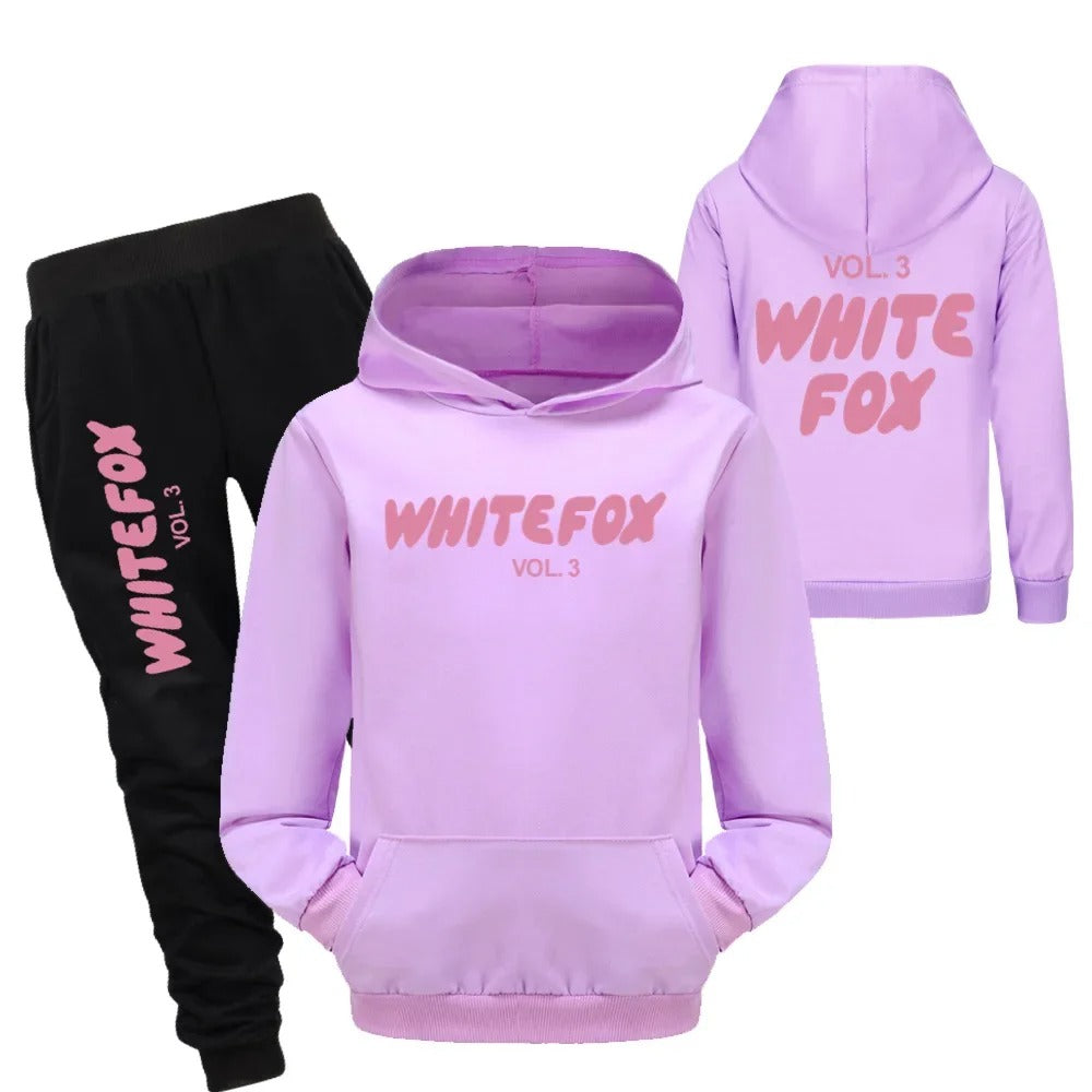 White Fox Spring Fall Children Clothing Sets Boys Baby Girls Tracksuits Kids Sport Suits vol.3 Long-sleeves Sweatshirt and Pants 2pcs Set