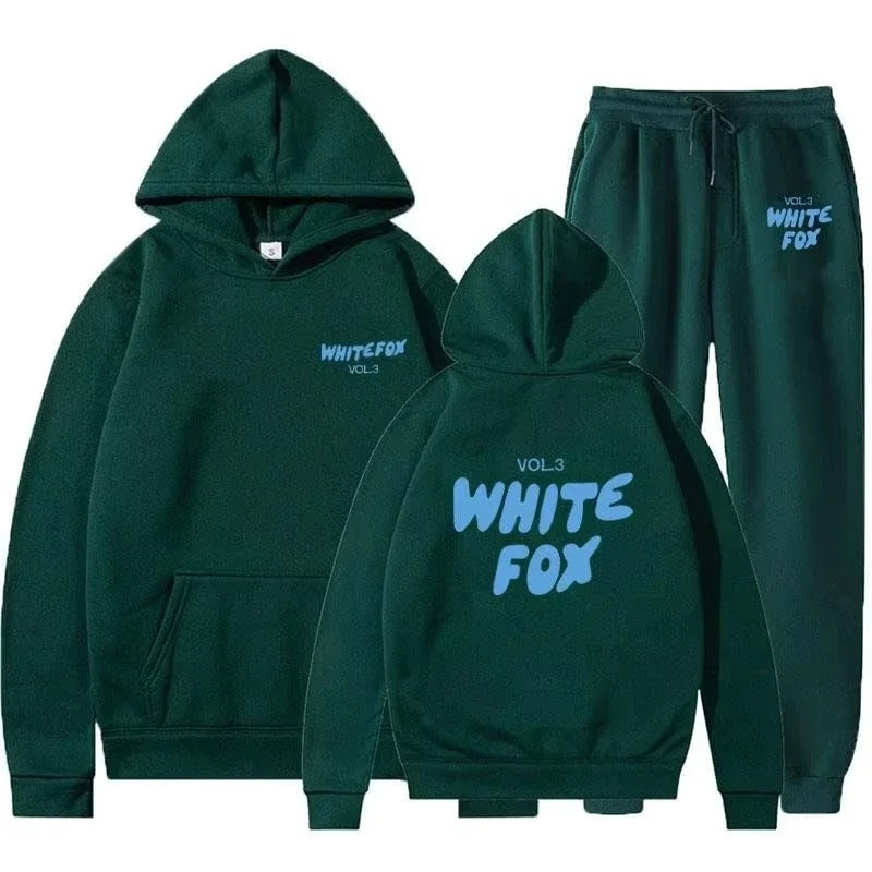 White Fox Autumn Winter Men Women Tracksuit Hoodies+ Pants 2Pcs Sets Suit Fashion Trend Clothing Sportswear Sweatshirt