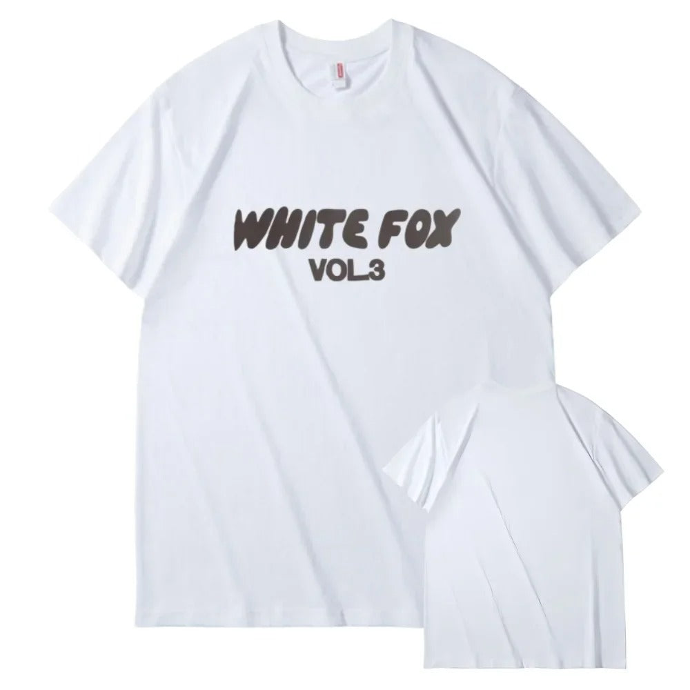 White Fox T Shirt Women Adult Short-sleeved Letter Printing High Quality Cotton T-shirt Women's Fashion Oversized Top T-shirts