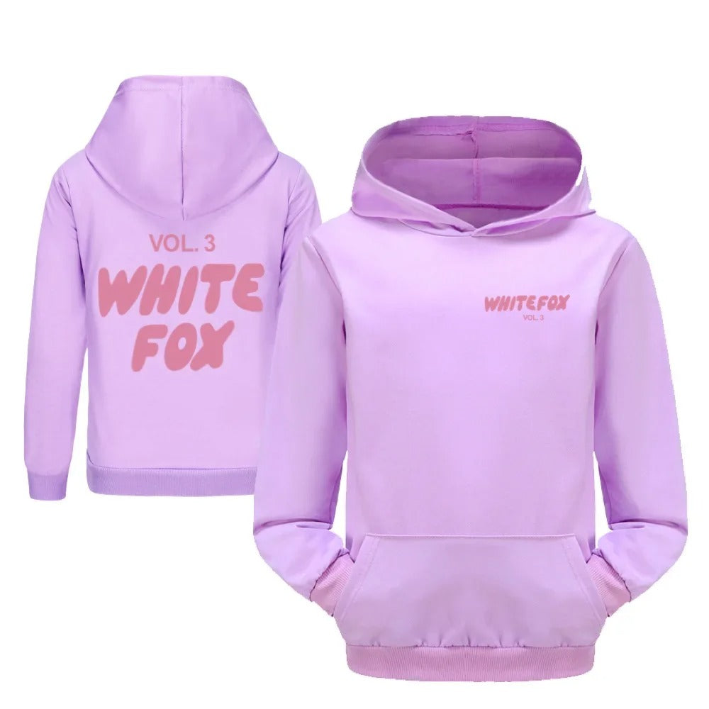 White Fox Kids Spring Autumn Cosplay Hoodies Cartoon Printing vol.3 T-shirt Baby Girls Clothes Boys Casual cotton Tops Sweatshirts 2-15Y