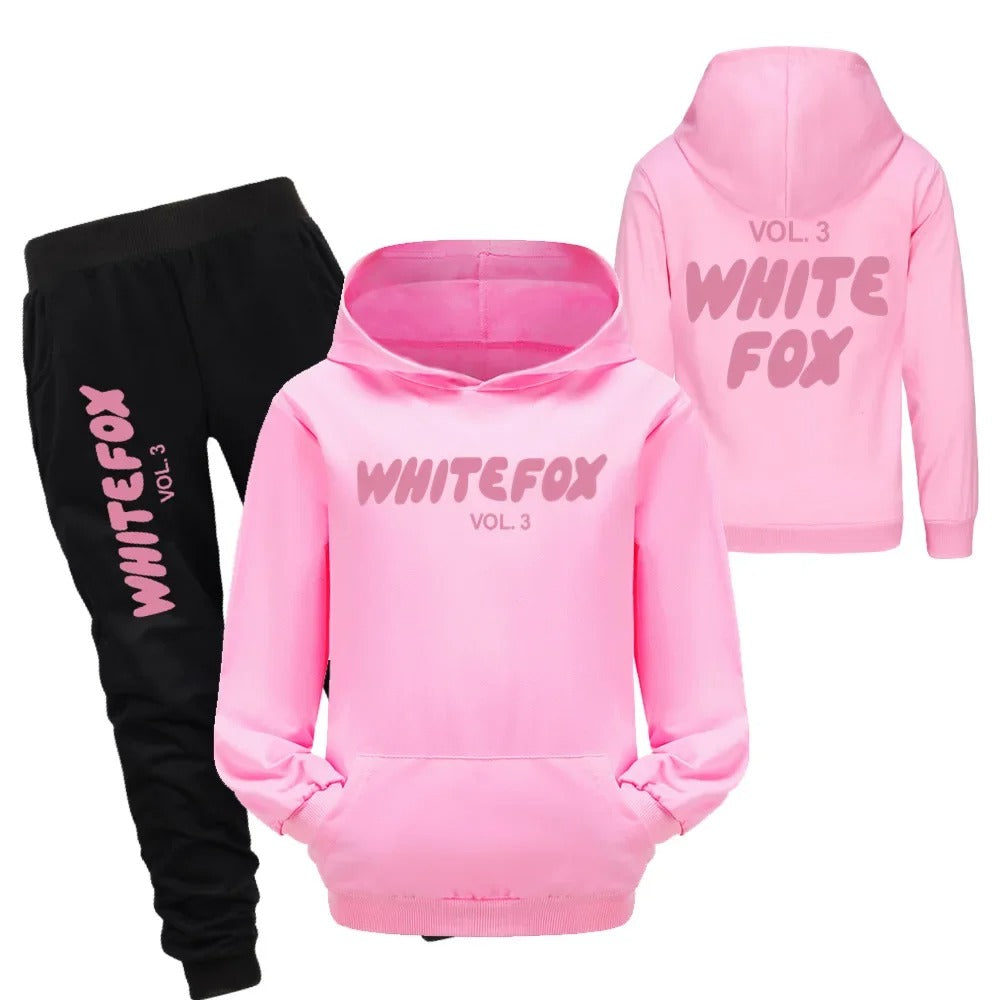 White Fox Spring Fall Children Clothing Sets Boys Baby Girls Tracksuits Kids Sport Suits vol.3 Long-sleeves Sweatshirt and Pants 2pcs Set