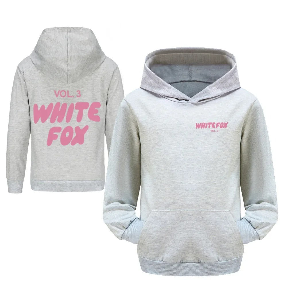 White Fox Kids Spring Autumn Cosplay Hoodies Cartoon Printing vol.3 T-shirt Baby Girls Clothes Boys Casual cotton Tops Sweatshirts 2-15Y