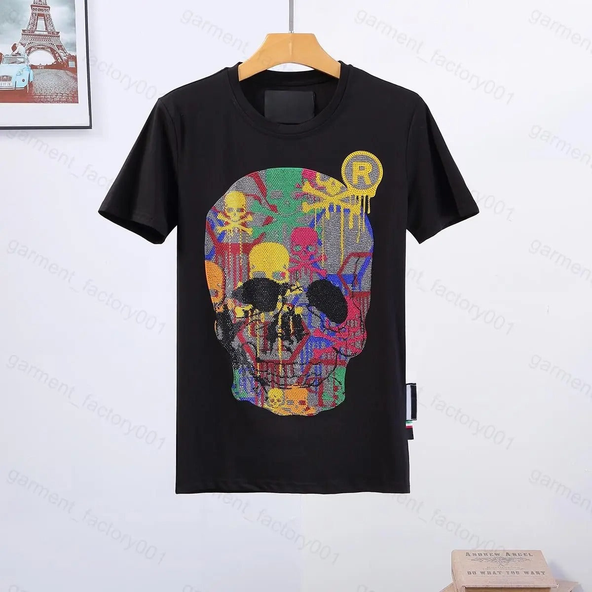 Summer Luxury High Quality T-shirt Letter Printed Round Neck Short Sleeve Black and White Men's Pure Cotton T-shirt