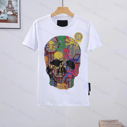 Summer Luxury High Quality T-shirt Letter Printed Round Neck Short Sleeve Black and White Men's Pure Cotton T-shirt