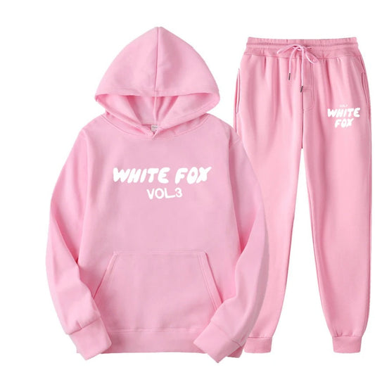 White Fox Womens High Quality Set Tracksuit Hoodies Sweatshirts and Sweatpants Two Piece Sets Fashion