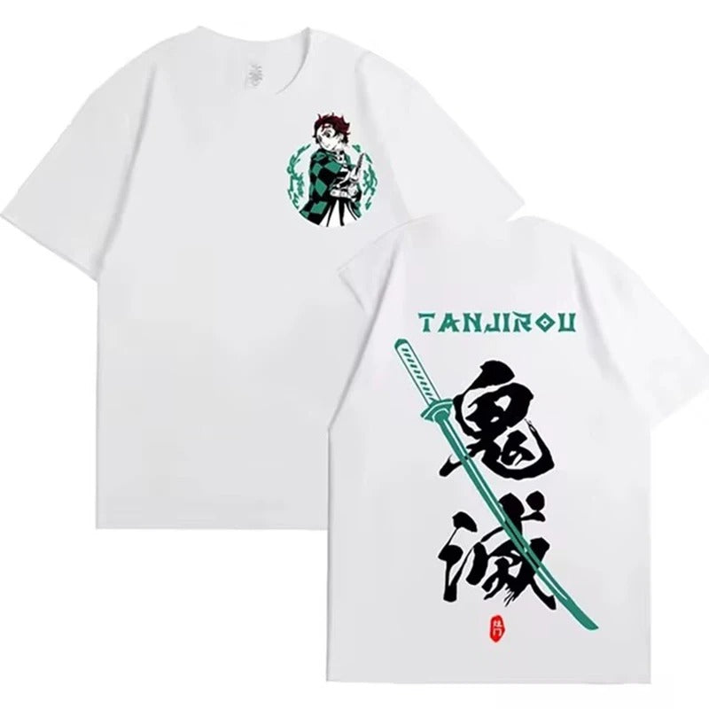 Oversized T Shirts Japanese Anime Demon Slayer Uzui Tengen Print T-shirt Funny Ninja Mice Muki Muki Gym Muscular Mouse