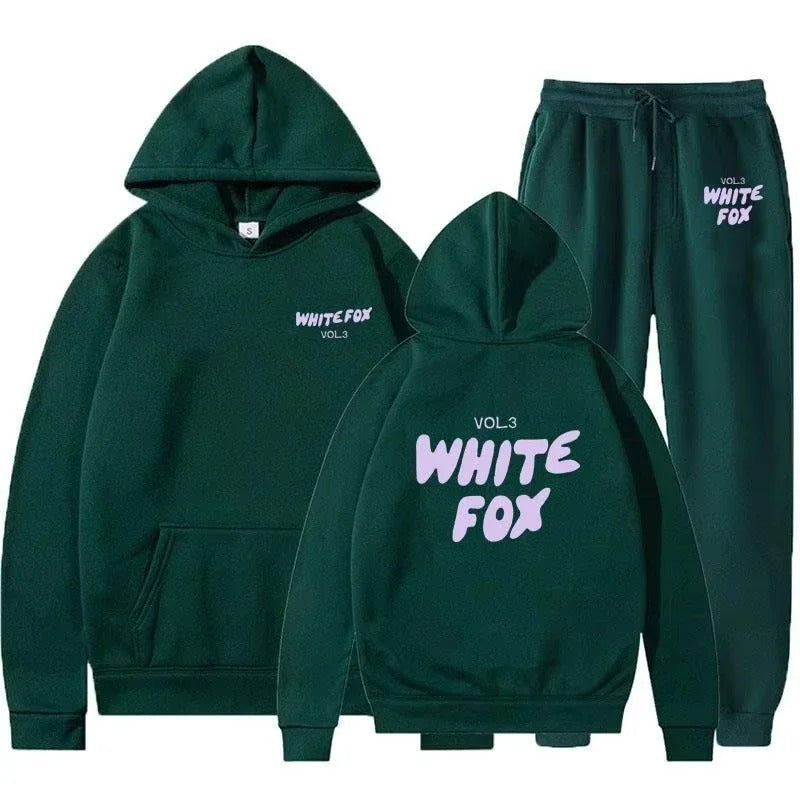 White Fox Autumn Winter Men Women Tracksuit Hoodies+ Pants 2Pcs Sets Suit Fashion Trend Clothing Sportswear Sweatshirt