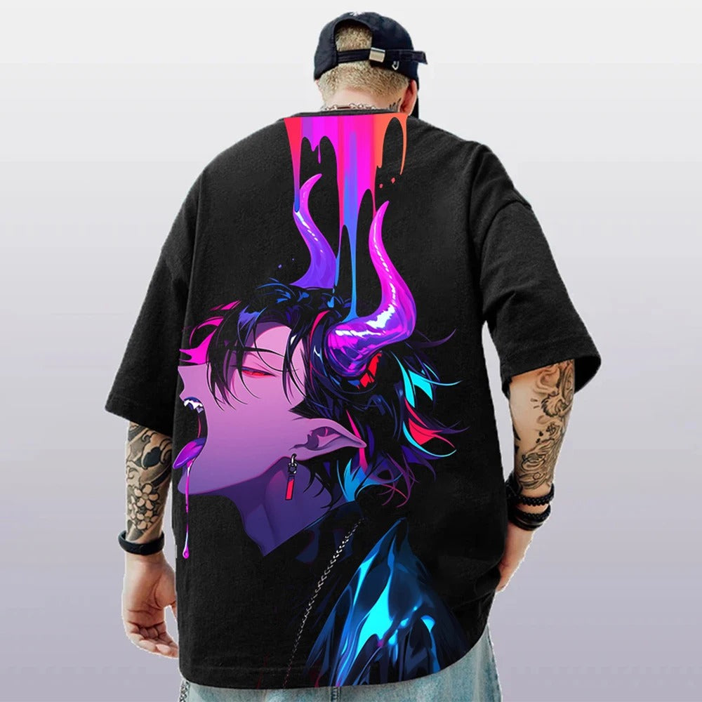 Anime Character 3D Print T-Shirt For Men Summer Casual Men's Street Trend Tops Loose Oversized Short Sleeve 12 options