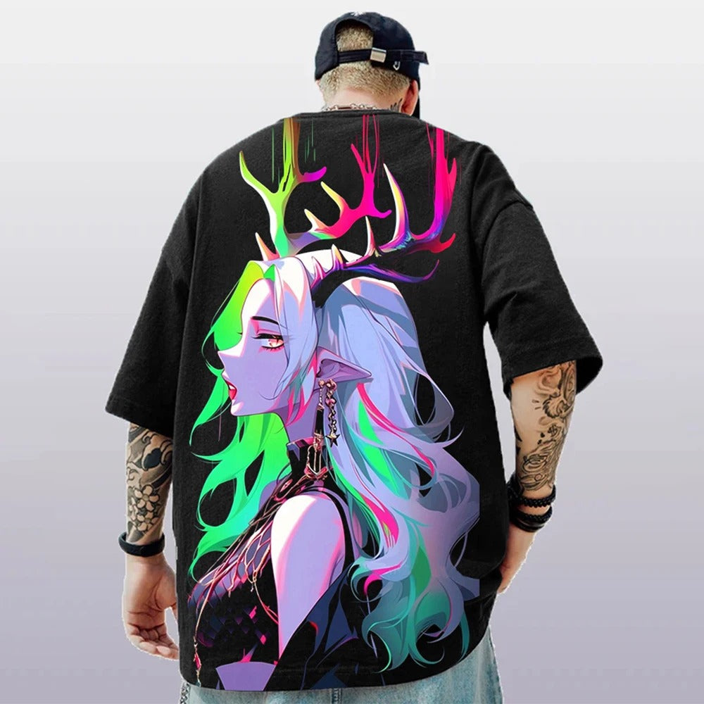 Anime Character 3D Print T-Shirt For Men Summer Casual Men's Street Trend Tops Loose Oversized Short Sleeve 12 options