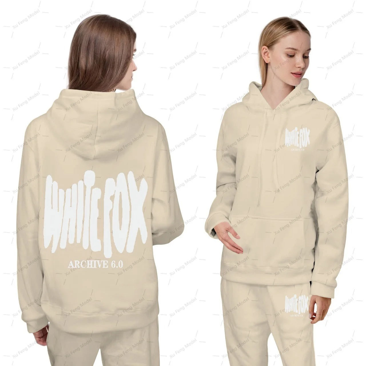 White FOX Season 6 Tracksuit Set Trendy Cross border European and American Womens Hoodie Set Hoodie Womens Sweatshirt