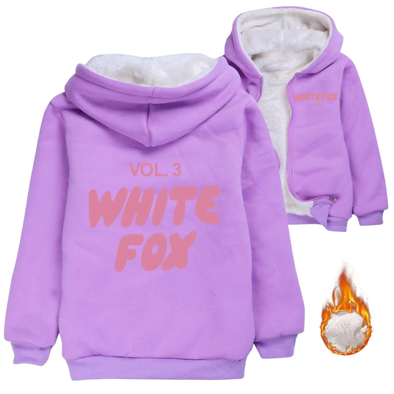 White Fox Children Clothes Winter Kids Warm Thick Velvet Hoody Jacket Teenager Boy Tops vol.3 Baby Girls Zipper Jackets Coat 2-15Y