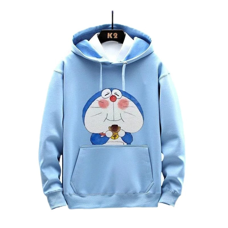 Doraemon Anime Hoodie Luxury Brand Cartoon Trendy Brand Autumn/Winter Printed Sports Shirt Men's and Women's Casual Top