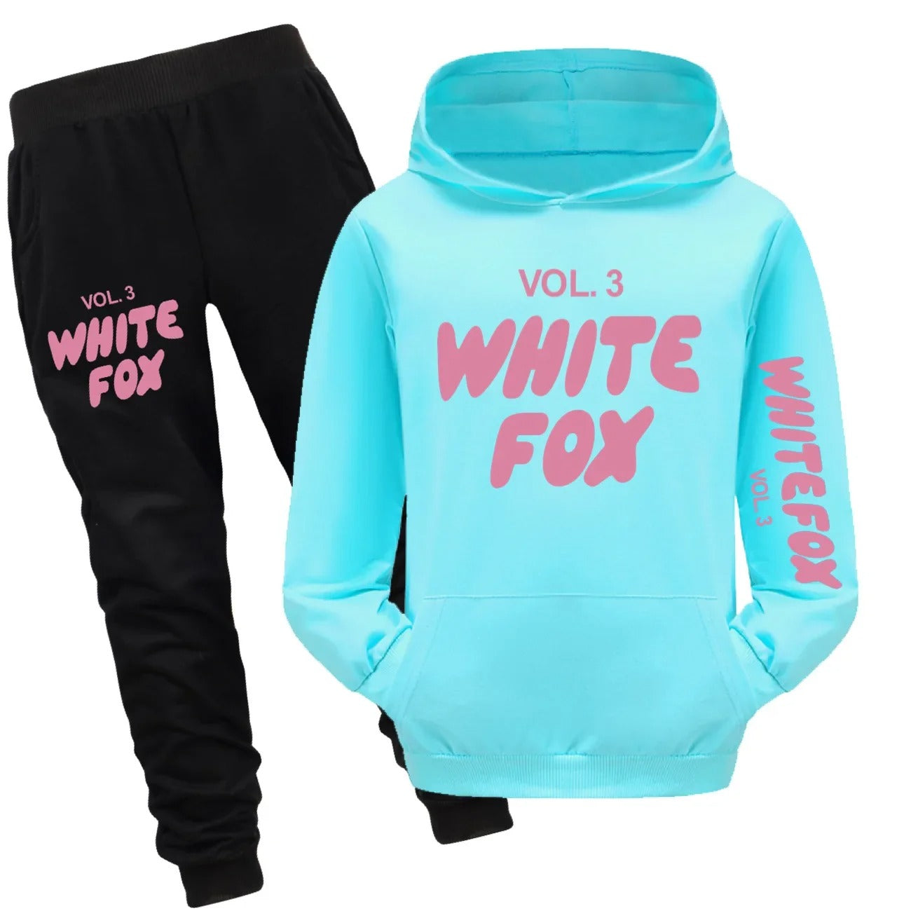 White Fox Spring Fall Children Clothing Sets Boys Baby Girls Tracksuits Kids Sport Suits vol.3 Long-sleeves Sweatshirt and Pants 2pcs Set