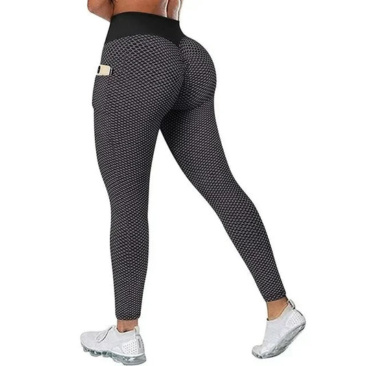 S-3XL Women's Casual High Waist Pocket Sports Leggings Fitness Pants Scrunch Butt Workout Tights Push Up Yoga Gym Leggins