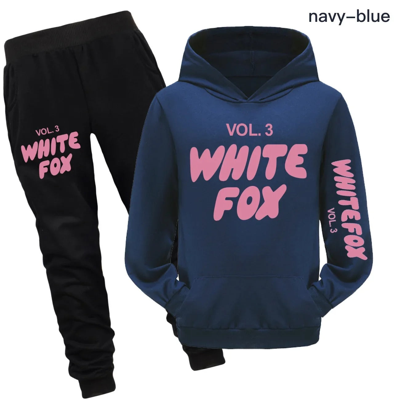 White Fox Spring Fall Kids Clothing Sets Boys Baby Girls Tracksuits Kids Sport Suits vol.3 Long-sleeves Sweatshirt and Pants Set