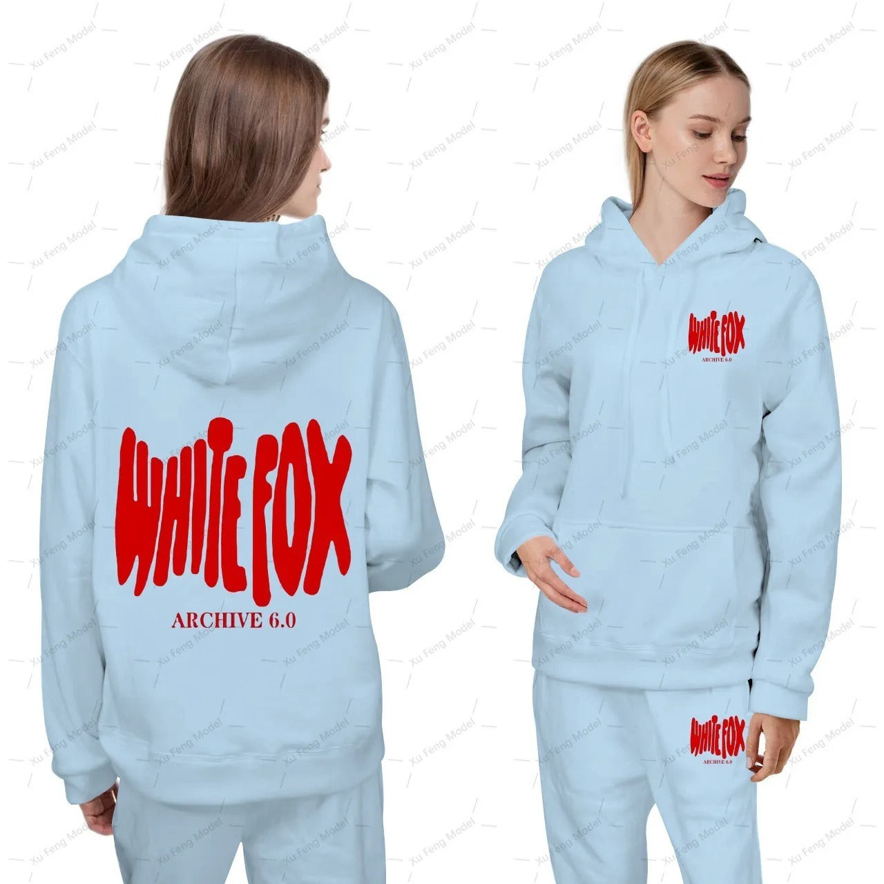 White FOX Season 6 Tracksuit Set Trendy Cross border European and American Womens Hoodie Set Hoodie Womens Sweatshirt