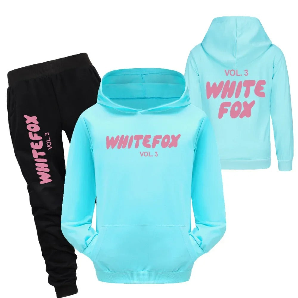 White Fox Spring Fall Children Clothing Sets Boys Baby Girls Tracksuits Kids Sport Suits vol.3 Long-sleeves Sweatshirt and Pants 2pcs Set