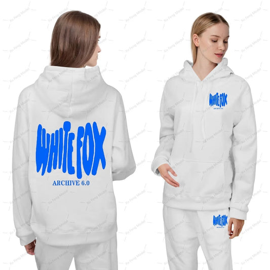 White FOX Season 6 Tracksuit Set Trendy Cross border New European and American Womens Hooded Hoodie Set Hoodie Womens Sweatshirt