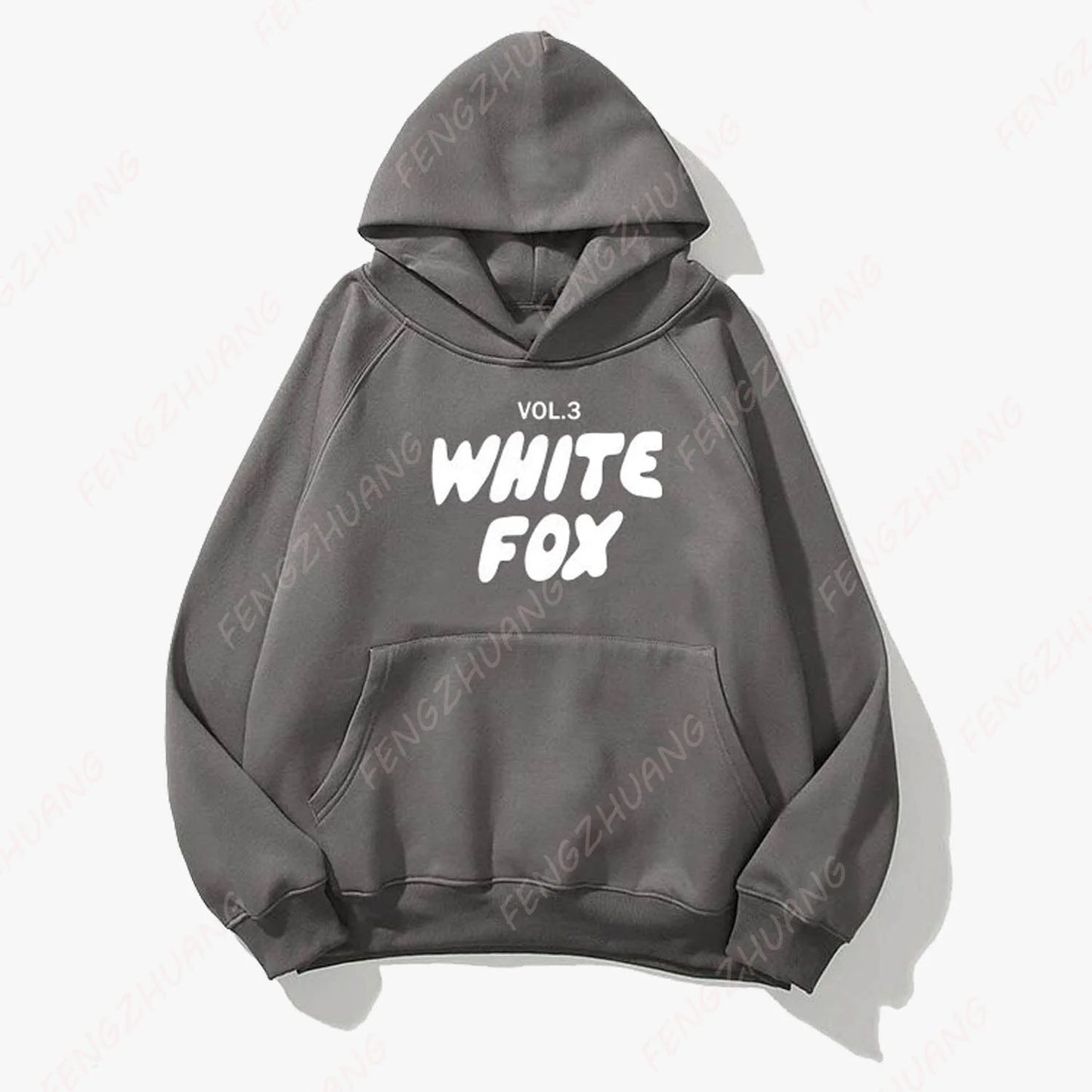 White Fox Women's Hoodie Loose Fitting Hoodie Thick Wool Letter Print Sweatshirts