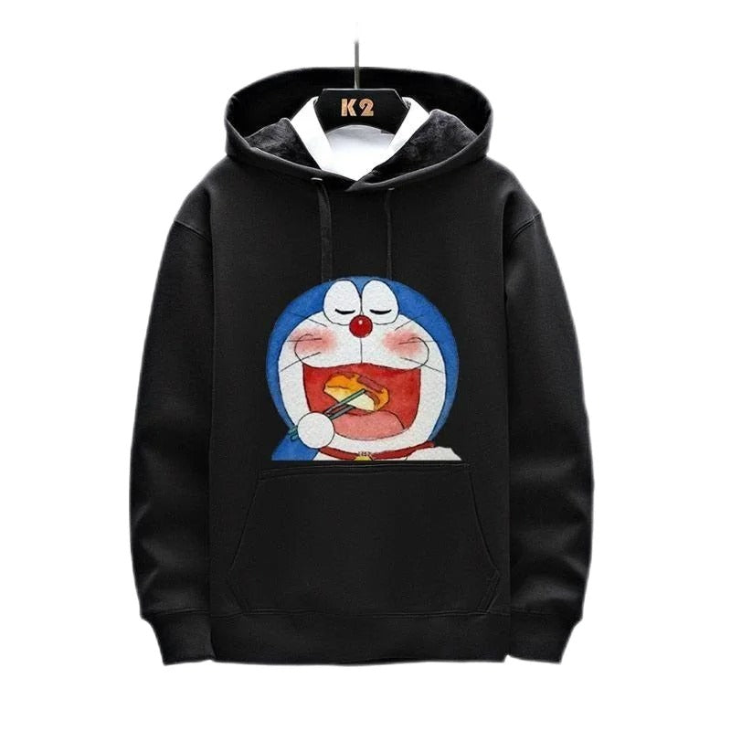 Doraemon Anime Hoodie Luxury Brand Cartoon Trendy Brand Autumn/Winter Printed Sports Shirt Men's and Women's Casual Top