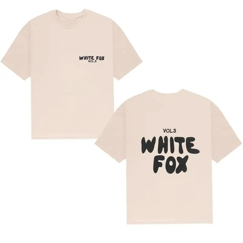 White Fox Fashion Print Women T-shirt Brand Short Sleeve Tshirt Clothing Designer Tee Men Cotton T Shirt Y2k Streetwear Top