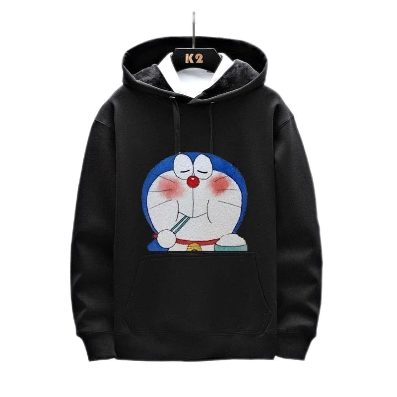 Doraemon Anime Hoodie Luxury Brand Cartoon Trendy Brand Autumn/Winter Printed Sports Shirt Men's and Women's Casual Top