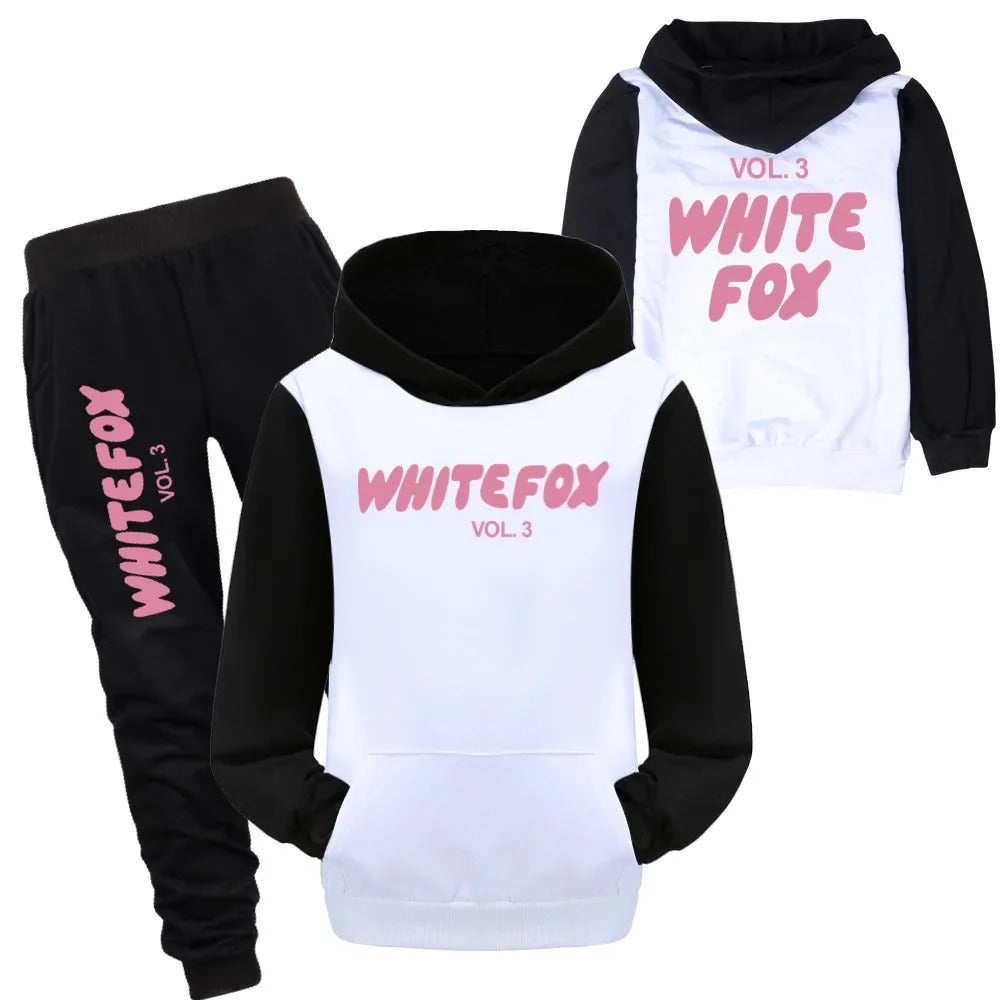 White Fox Spring Fall Children Clothing Sets Boys Baby Girls Tracksuits Kids Sport Suits vol.3 Long-sleeves Sweatshirt and Pants 2pcs Set