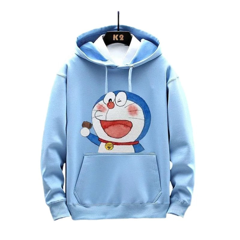 Doraemon Anime Hoodie Luxury Brand Cartoon Trendy Brand Autumn/Winter Printed Sports Shirt Men's and Women's Casual Top