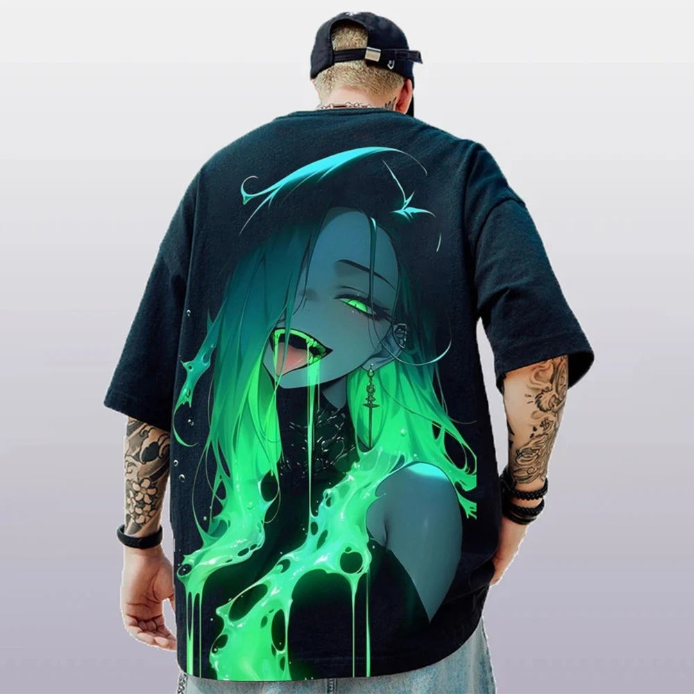 3d Anime Character Print T-Shirt For Men Summer Casual Men's T-Shirt Street Trend Tops Loose Oversized Short Sleeve-12-options