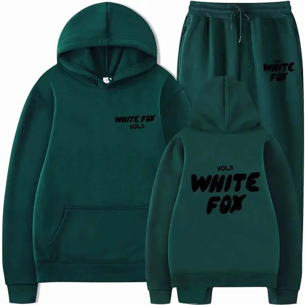 White Fox Autumn Winter Men Women Tracksuit Hoodies+ Pants 2Pcs Sets Suit Fashion Trend Clothing Sportswear Sweatshirt