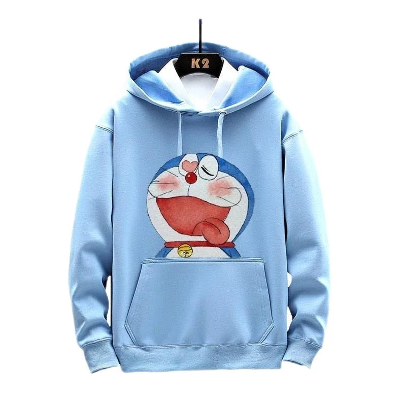 Doraemon Anime Hoodie Luxury Brand Cartoon Trendy Brand Autumn/Winter Printed Sports Shirt Men's and Women's Casual Top