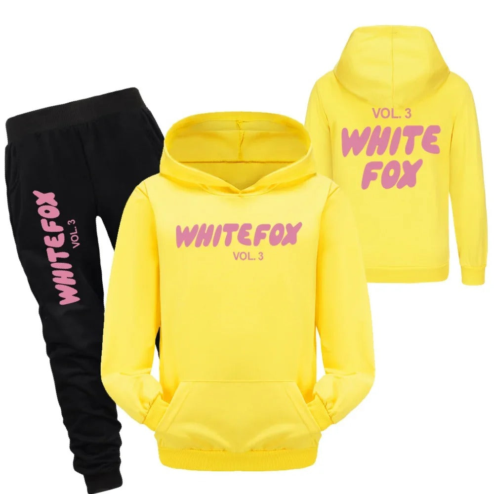 White Fox Spring Fall Children Clothing Sets Boys Baby Girls Tracksuits Kids Sport Suits vol.3 Long-sleeves Sweatshirt and Pants 2pcs Set