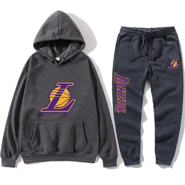 Autumn Winter Fashion Men'S Women'S Sports Suits Team Printing Hoodie Set Couples Tracksuit Hooded Basketball Sweatpants Suit