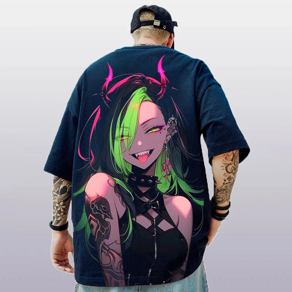 3d Anime Character Print T-Shirt For Men Summer Casual Men's T-Shirt Street Trend Tops Loose Oversized Short Sleeve-12-options