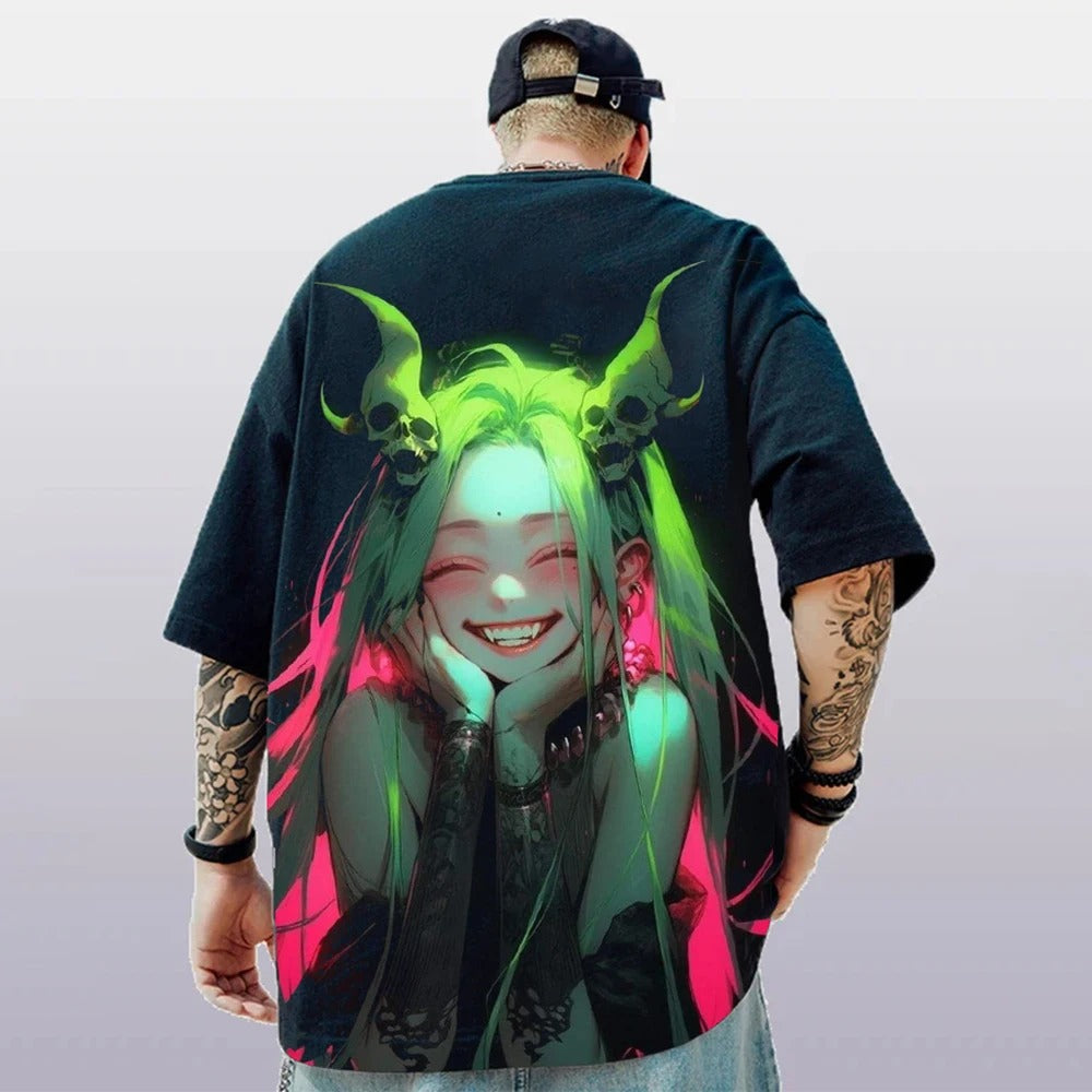 3d Anime Character Print T-Shirt For Men Summer Casual Men's T-Shirt Street Trend Tops Loose Oversized Short Sleeve-12-options