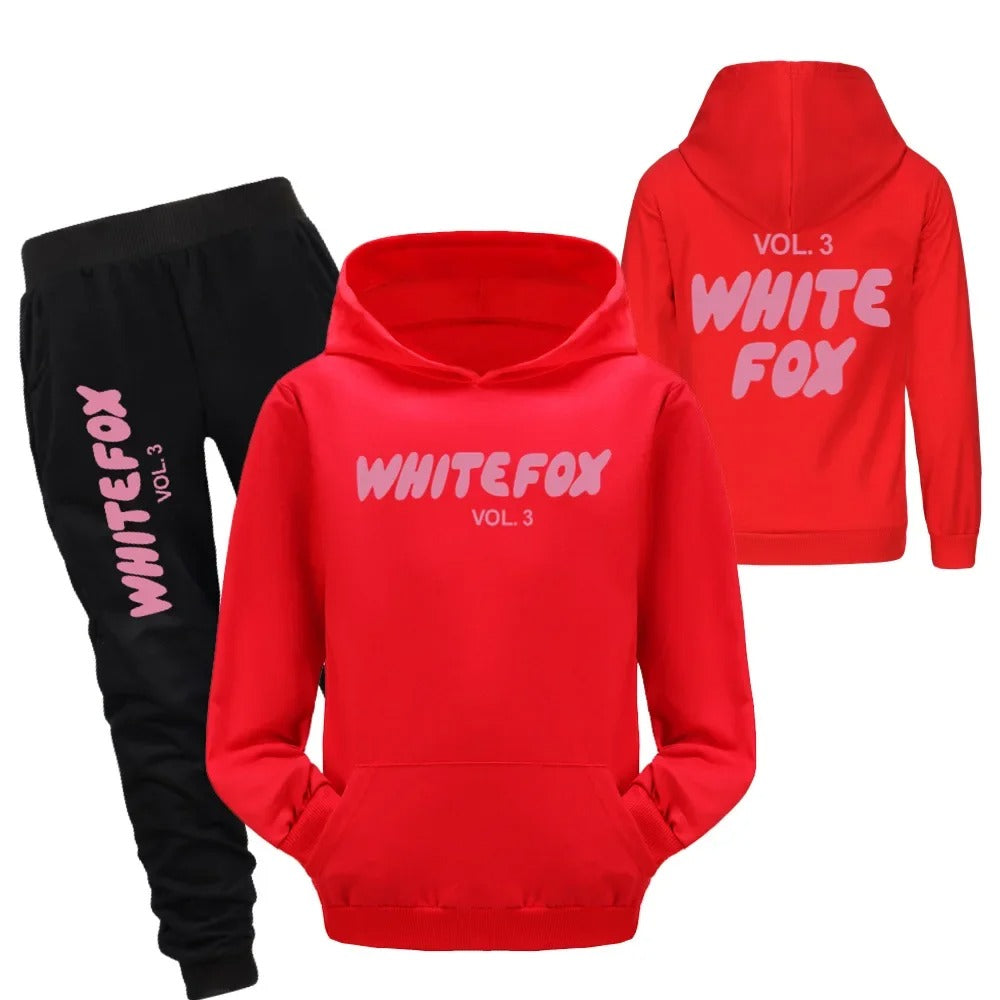 White Fox Spring Fall Children Clothing Sets Boys Baby Girls Tracksuits Kids Sport Suits vol.3 Long-sleeves Sweatshirt and Pants 2pcs Set